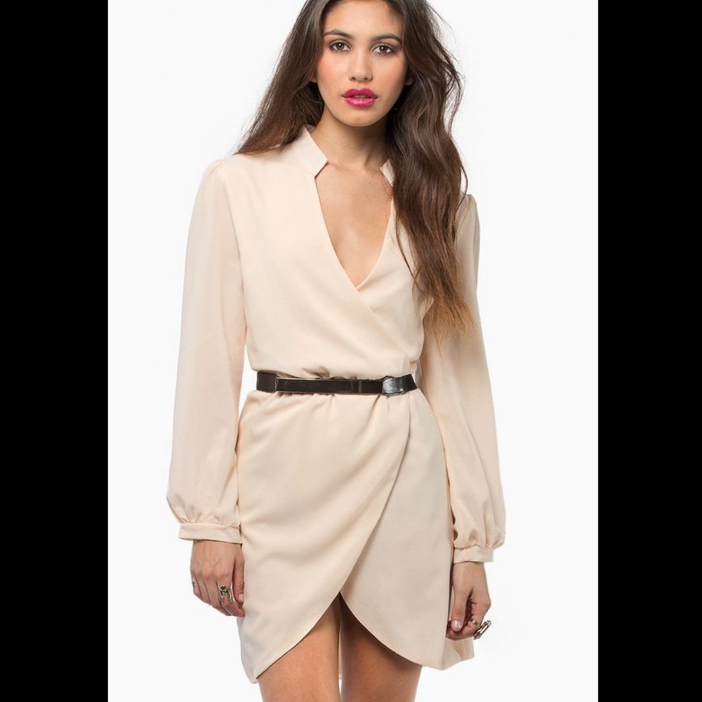 Cream Long Sleeve Tobi Dress